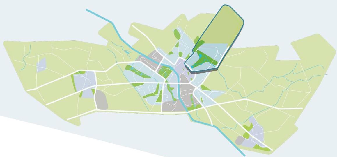 Kaart gemeente Doetinchem met de wijk Overstegen omrand