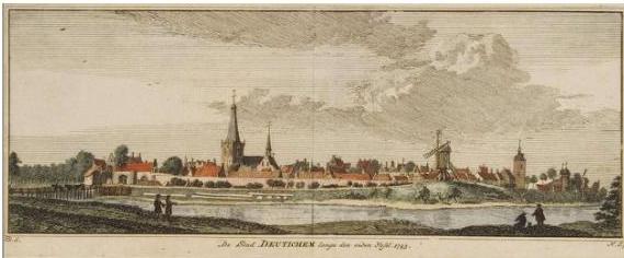 Schilderij  Zicht op Doetinchem, 1743